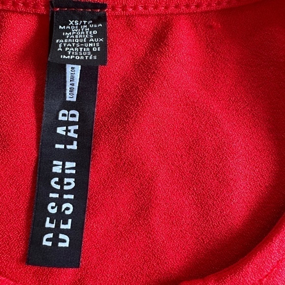 DESIGN lab bell sleeve blouse red size XS - Picture 3 of 5